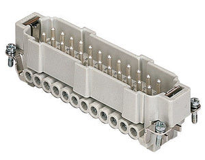 CNEM 24 T - ILME - male insert, CNE series, screw terminal connection, 24 poles + PE, 16 A 500 V 6 kV 3, size "104.27", with plate
