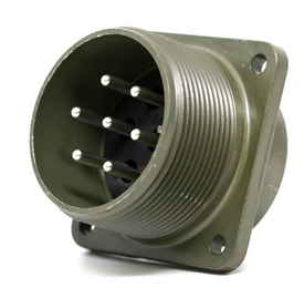 MS3102E14S-2P - CIRCULAR CONNECTOR, MIL-DTL-5015 SERIES, BOX MOUNT RECEPTACLE, 4 CONTACTS, SOLDER PIN, THREADED