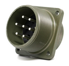 MS3102E14S-9P - CIRCULAR CONNECTOR, MIL-DTL-5015 SERIES, BOX MOUNT RECEPTACLE, 2 CONTACTS, SOLDER PIN, THREADED