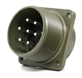 MS3102E14S-9P - CIRCULAR CONNECTOR, MIL-DTL-5015 SERIES, BOX MOUNT RECEPTACLE, 2 CONTACTS, SOLDER PIN, THREADED