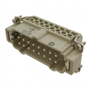 9330162611 - HEAVY DUTY CONNECTOR, 16+PE SIGNAL, UL508, HAN E SERIES, INSERT, 16 CONTACTS, 16B, PLUG, SCREW PIN