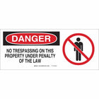 70-456 - B120, RED, BLK/WHT, 7"X17", NO TRESPASSING SIGN