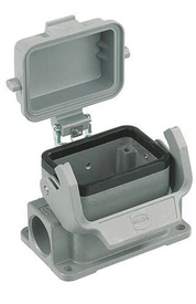 09300062296 - HEAVY DUTY CONNECTOR, DUAL SIDE ENTRY PG16, METAL COVER, BASE, PANEL MOUNT, SIDE ENTRY